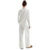 imageSUUKSESS Women Ribbed Lounge Sets Long Sleeve Pajama Two Piece Sets with PocketsWhite
