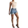 imageSUUKSESS Women Ribbed Sexy Bodysuit Halter Sleeveless Padded One Piece Tank Top1 Beige