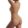imageSUUKSESS Women Ribbed Sexy Bodysuit Halter Sleeveless Padded One Piece Tank Top1 Khaki