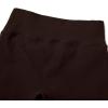 imageSUUKSESS Women Y Back Sports Bra Crossover Biker Shorts Seamless Ribbed Workout Set1 Dark Brown