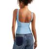imageSUUKSESS Women Padded Open Back Boat Neck Tank Tops Double Lined Basic ShirtsBaby Blue