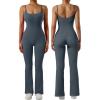 imageSUUKSESS Women Ribbed Flare One Piece Jumpsuits Seamless Padded Sexy Jumpsuit1 Grey 30
