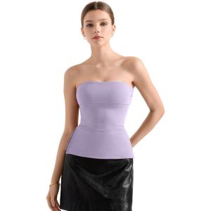 imageSUUKSESS Women Double Lined Going Out Trendy Tube Tops Side Split Sexy Tank TopsLilac