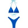 imageSUUKSESS Women Halter String Two Piece Bikini Sets Reversible Thong Swimsuit105 Blue Color Block