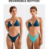 imageSUUKSESS Women Halter String Two Piece Bikini Sets Reversible Thong Swimsuit105 Blue Green
