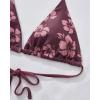 imageSUUKSESS Women Halter String Two Piece Bikini Sets Reversible Thong Swimsuit105 Floral Print Brown