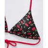 imageSUUKSESS Women Halter String Two Piece Bikini Sets Reversible Thong Swimsuit105 Red Cherry