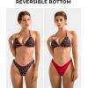 imageSUUKSESS Women Halter String Two Piece Bikini Sets Reversible Thong Swimsuit105 Red Cherry
