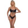 imageSUUKSESS Women High Waisted String Bikini Sets Sexy Two Piece Cutout SwimsuitsBlack