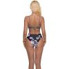 imageSUUKSESS Women High Waisted String Bikini Sets Sexy Two Piece Cutout SwimsuitsBlack Floral White Striped