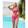 imageSUUKSESS Women High Waisted String Bikini Sets Sexy Two Piece Cutout SwimsuitsHot Pink