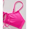 imageSUUKSESS Women High Waisted String Bikini Sets Sexy Two Piece Cutout SwimsuitsHot Pink