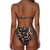imageSUUKSESS Women High Waisted String Bikini Sets Sexy Two Piece Cutout SwimsuitsLeopard