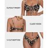 imageSUUKSESS Women High Waisted String Bikini Sets Sexy Two Piece Cutout SwimsuitsLeopard