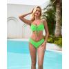 imageSUUKSESS Women High Waisted String Bikini Sets Sexy Two Piece Cutout SwimsuitsNeon Green
