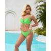 imageSUUKSESS Women High Waisted String Bikini Sets Sexy Two Piece Cutout SwimsuitsNeon Green