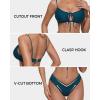imageSUUKSESS Women High Waisted String Bikini Sets Sexy Two Piece Cutout SwimsuitsPeacock Blue
