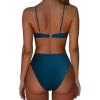 imageSUUKSESS Women High Waisted String Bikini Sets Sexy Two Piece Cutout SwimsuitsPeacock Blue