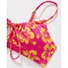 imageSUUKSESS Women High Waisted String Bikini Sets Sexy Two Piece Cutout SwimsuitsPink Yellow Floral