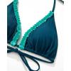 imageSUUKSESS Women Ruffle Thong Bikini Sets Halter String Triangle 2 Piece Swimsuit102 Blue Color Block
