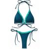 imageSUUKSESS Women Ruffle Thong Bikini Sets Halter String Triangle 2 Piece Swimsuit102 Blue Color Block