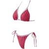 imageSUUKSESS Women Ruffle Thong Bikini Sets Halter String Triangle 2 Piece Swimsuit102 Red White Polka Dots
