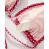 imageSUUKSESS Women Ruffle Thong Bikini Sets Halter String Triangle 2 Piece Swimsuit102 Red White Polka Dots
