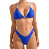 imageSUUKSESS Women Halter String Two Piece Bikini Sets Reversible Thong Swimsuit105 Blue Color Block