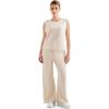 imageSUUKSESS Women 2 Piece Lounge Matching Sets Wide Leg Sweatpants Sleeveless TopsApricot