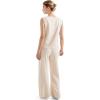 imageSUUKSESS Women 2 Piece Lounge Matching Sets Wide Leg Sweatpants Sleeveless TopsApricot