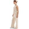 imageSUUKSESS Women 2 Piece Lounge Matching Sets Wide Leg Sweatpants Sleeveless TopsApricot
