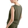 imageSUUKSESS Women 2 Piece Lounge Matching Sets Wide Leg Sweatpants Sleeveless TopsArmy Green