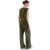 imageSUUKSESS Women 2 Piece Lounge Matching Sets Wide Leg Sweatpants Sleeveless TopsArmy Green