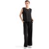 imageSUUKSESS Women 2 Piece Lounge Matching Sets Wide Leg Sweatpants Sleeveless TopsBlack
