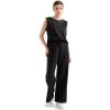 imageSUUKSESS Women 2 Piece Lounge Matching Sets Wide Leg Sweatpants Sleeveless TopsBlack