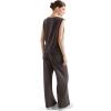imageSUUKSESS Women 2 Piece Lounge Matching Sets Wide Leg Sweatpants Sleeveless TopsDark Grey