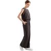imageSUUKSESS Women 2 Piece Lounge Matching Sets Wide Leg Sweatpants Sleeveless TopsDark Grey