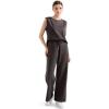 imageSUUKSESS Women 2 Piece Lounge Matching Sets Wide Leg Sweatpants Sleeveless TopsDark Grey