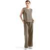 imageSUUKSESS Women 2 Piece Lounge Matching Sets Wide Leg Sweatpants Sleeveless TopsKhaki