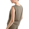 imageSUUKSESS Women 2 Piece Lounge Matching Sets Wide Leg Sweatpants Sleeveless TopsKhaki