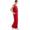 imageSUUKSESS Women 2 Piece Lounge Matching Sets Wide Leg Sweatpants Sleeveless TopsRed
