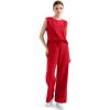 imageSUUKSESS Women 2 Piece Lounge Matching Sets Wide Leg Sweatpants Sleeveless TopsRed