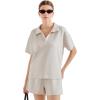 imageSUUKSESS Women 2 Piece Modal Lounge Sets V Neck Tops Drawstring Shorts OutfitsApricot