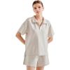 imageSUUKSESS Women 2 Piece Modal Lounge Sets V Neck Tops Drawstring Shorts OutfitsApricot
