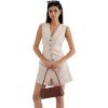imageSUUKSESS Womens Summer 2 Piece Sets Button Down V Neck Vest Waistcoat and Pockets Shorts SetsApricot