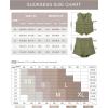 imageSUUKSESS Womens Summer 2 Piece Sets Button Down V Neck Vest Waistcoat and Pockets Shorts SetsArmy Green