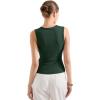 imageSUUKSESS Women Button Down Going Out Trendy Tops Ribbed Sexy Vest Y2K Tank TopsDeep Green