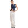 imageSUUKSESS Women Button Down Going Out Trendy Tops Ribbed Sexy Vest Y2K Tank TopsNavy Blue
