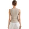 imageSUUKSESS Women Button Down Going Out Trendy Tops Ribbed Sexy Vest Y2K Tank TopsNude
