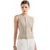 imageSUUKSESS Women Button Down Going Out Trendy Tops Ribbed Sexy Vest Y2K Tank TopsNude